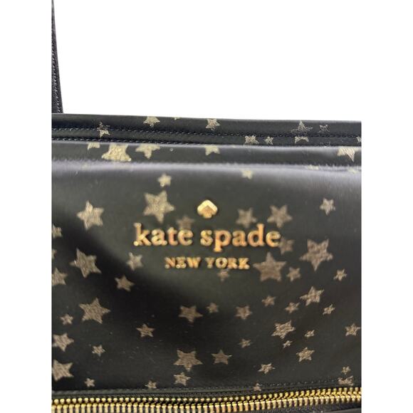 Kate Spade New York Black Star Print Nylon Tote Bag Excellent Condition Preloved - Picture 3 of 6